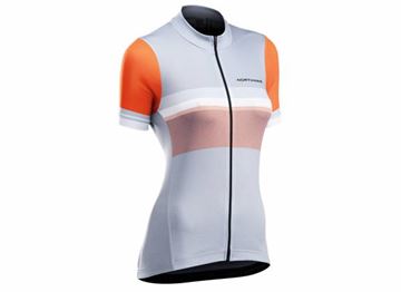 Picture of NORTHWAVE - ORIGIN WOMAN JERSEY SS ICE/ORANGE